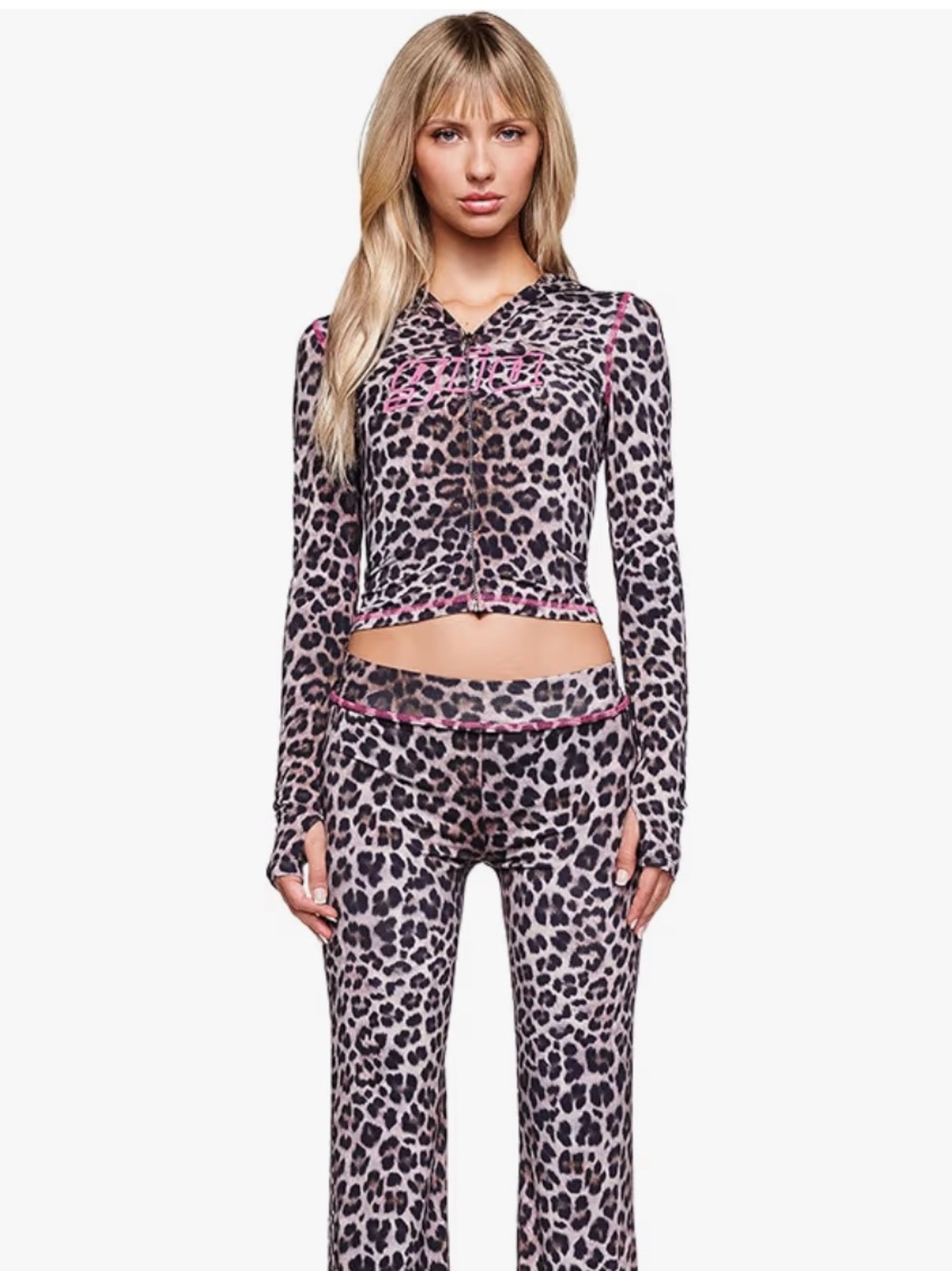 NWT I AM GIA Blare Zip-Up Cropped Hoodie with Thumbhole Sleeves and Gia Logo